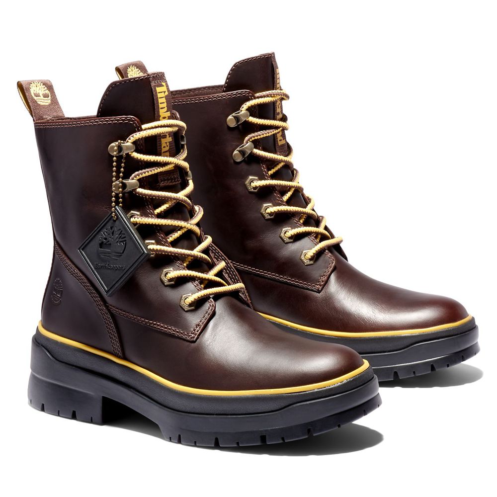 Botas Con Cordones Timberland Argentina Mujer - Malynn Ek+ Waterproof - Marrones Oscuro - PWNTXE-869